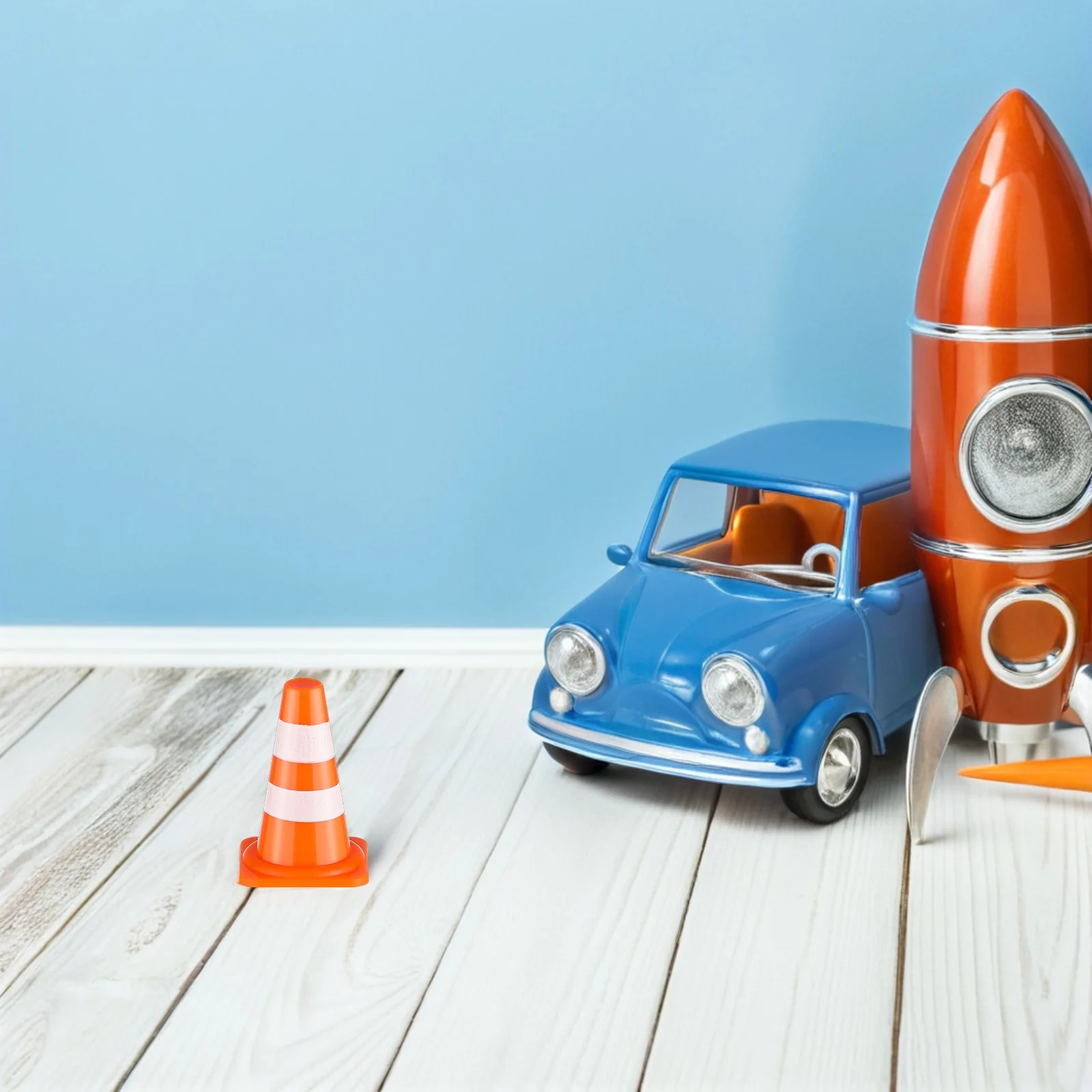 24 pçs crianças mini sinais de trânsito laranja mini cones estrada construção estacionamento configuração aprendizagem barreiras segurança pequenos cones