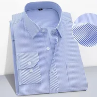 Camisas de manga larga de negocios para hombre de talla grande, camisas clásicas a rayas a cuadros de gran tamaño, elegantes e informales para vestido Social, KOACUS