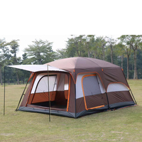 Outdoor Tent Two Room Large Camping Tent Travel Family Waterproof  5-12P Double Layer Overnight Camping Tent Integrated Canopy