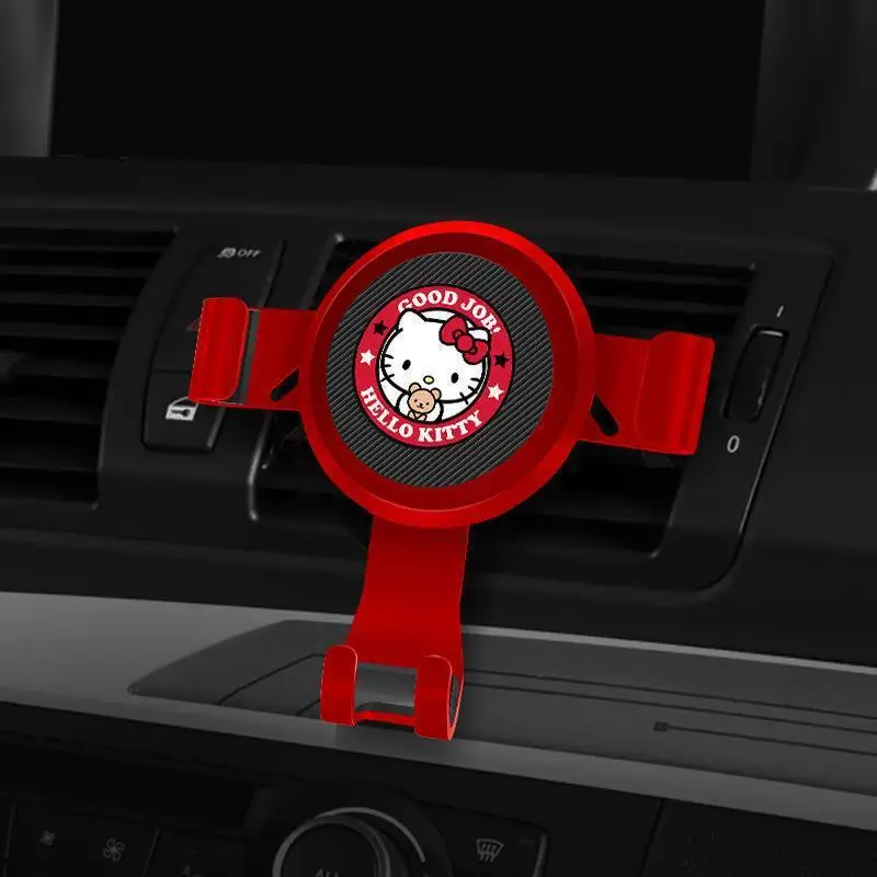 

Kawaii подлинный Sanrio Автомобильный держатель для навигации Hello Kitty мультфильм розетка центральная консоль автомобильный милый металлический кронштейн