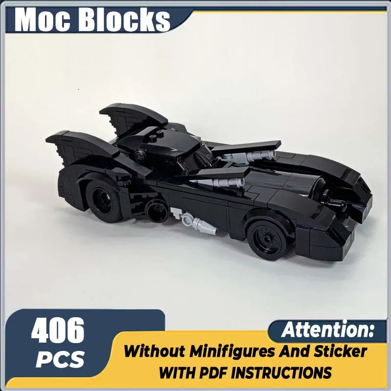 

406 шт. MOC супергерои Тима Бертона Бэтмобиль спортивный автомобиль модель строительные блоки штабелируемые кирпичи креативные игрушки детский подарок Diy