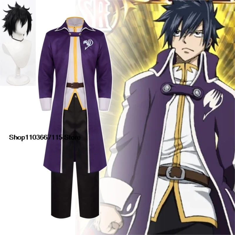 Gray Cosplay Anime Fairy Tail Gray Fullbuster Cosplay Costume Slayers Long Sleeved Trench Coat Uniform Adult Man Halloween Suit