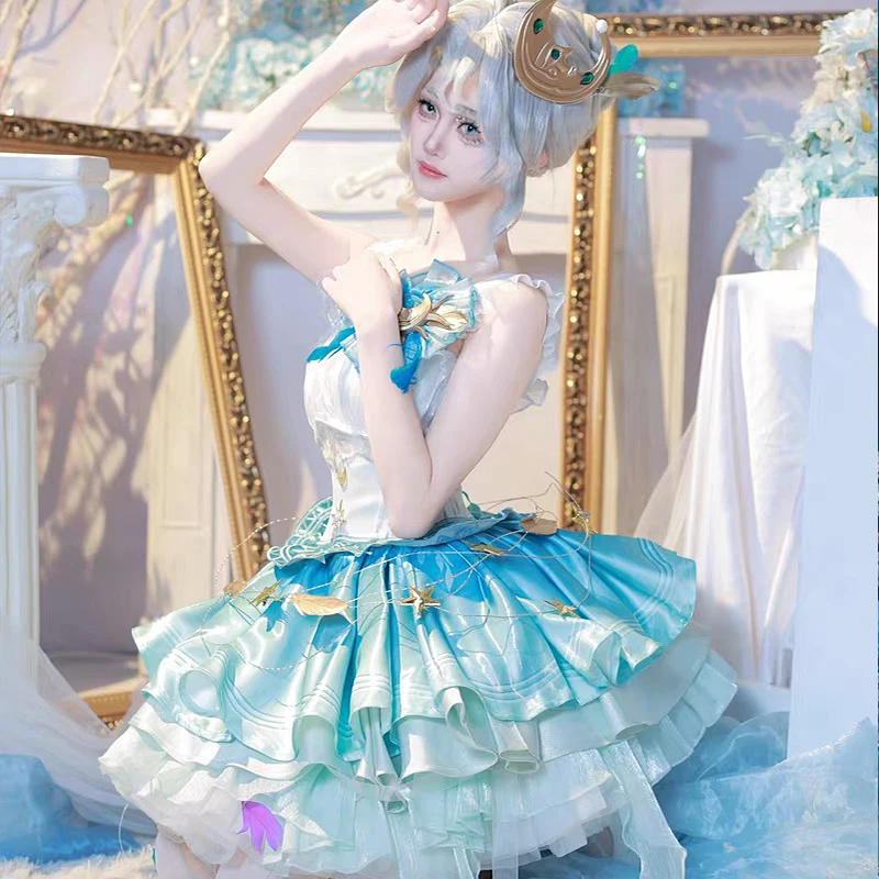 Game Identity V Margaretha Zelle Female Dancer Drifting Moonlight Suit Elegant Lolita Dress Halloween Party Cosplay Wig Costume