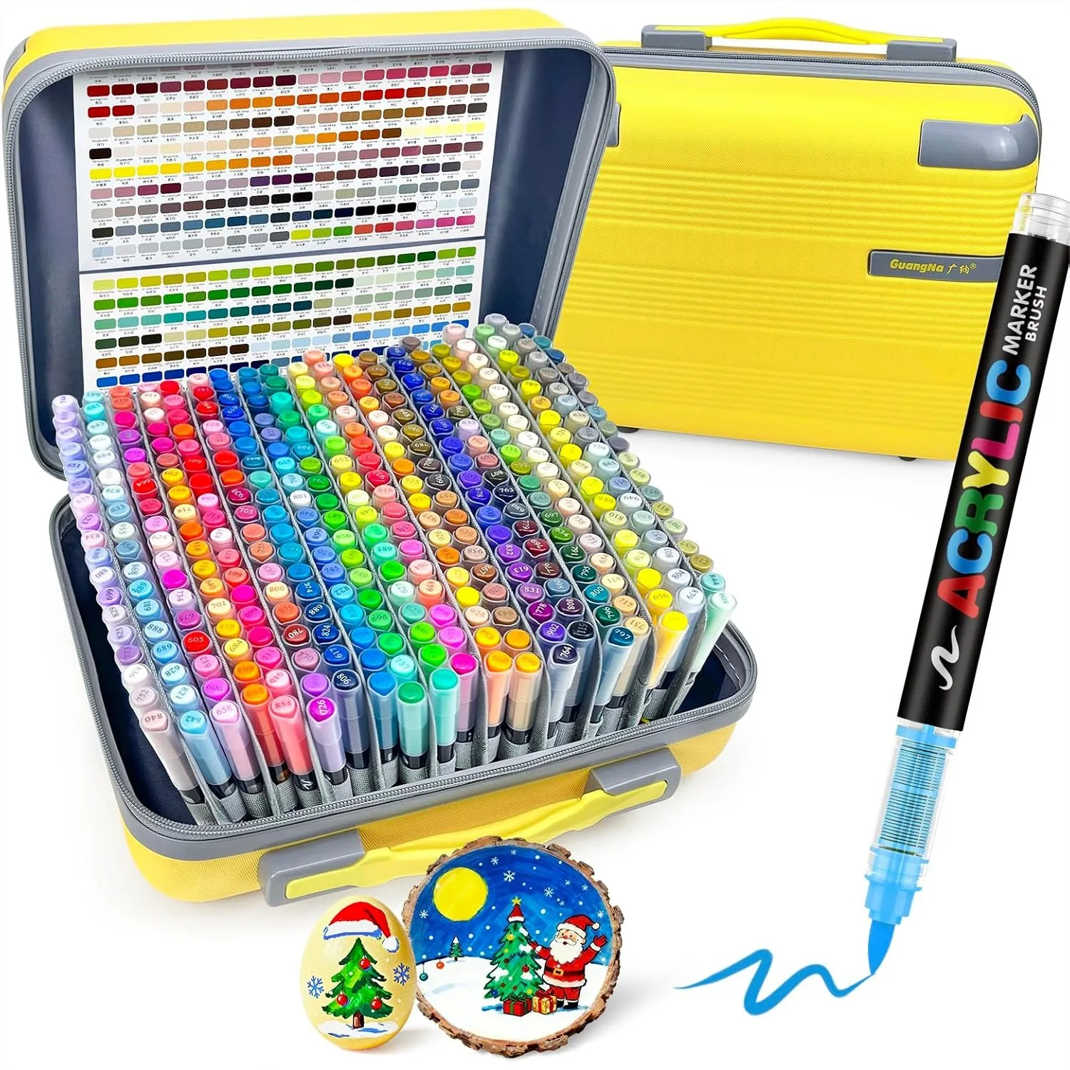 

360 Acrylic Paint Markers, Brush Tip Quick-Drying Ink for Rock Painting, Canvas, Wood, Glass, Ceramic, Metal Art Crafts