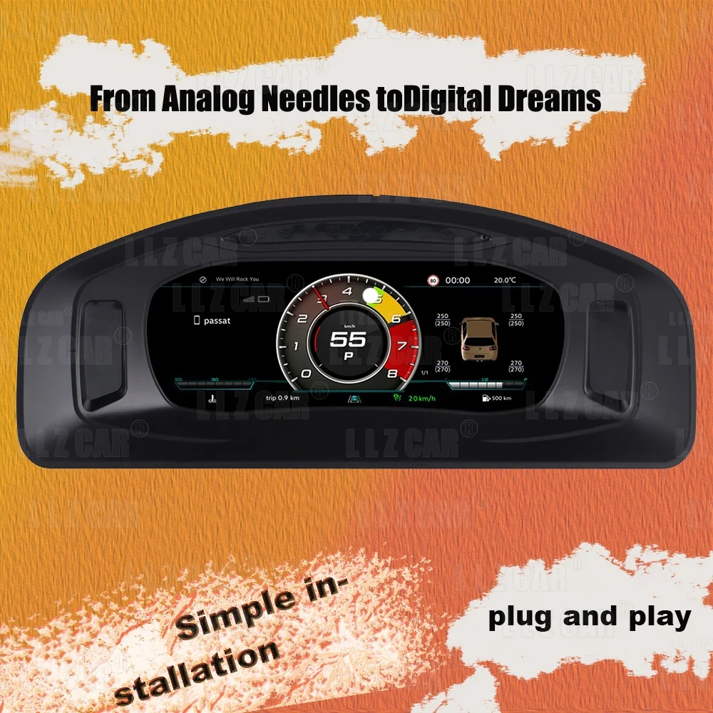 

10,25-дюймовый цифровой приборный дисплей Qualcomm для Volkswagen Multivan T5 2012-2019, ЖК-панель приборной панели, круглая панель приборов