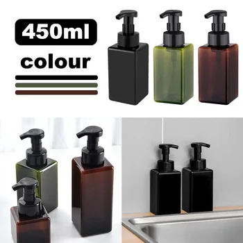 450 ML Taşınabilir Kare Köpük Şişe Köpük Sabunluk El Yıkama Şampuanı Vücut Yıkama Şişeleri Ev Banyo Aksesuarları