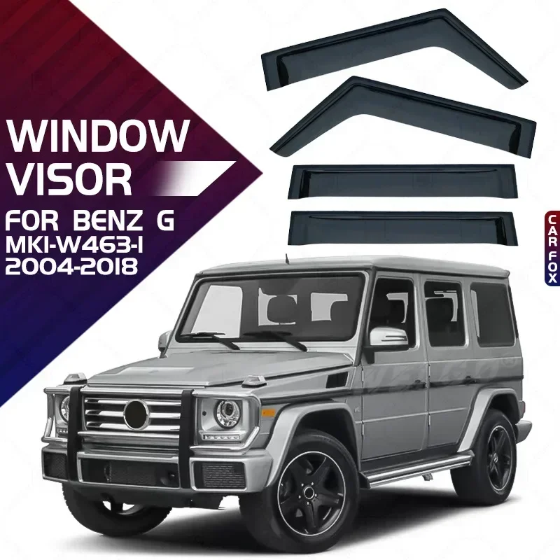 For Benz G Class W463 W461 Weathershie DOOR VISOR Window Weather Guard Door Visor Vent Shades Bright Strip Accessories