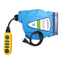 10M Automatic Retractable Power Cable Reel Wire Telescopic Cable Drum Electric Cable Reel Power Supply Hose Reel 3000W