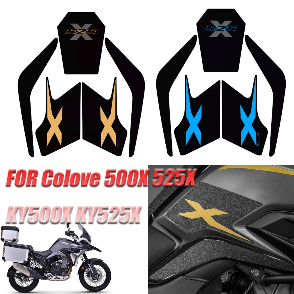 Motorcycle Sticker Gas Fuel Tank Side Decal Protector Traction Pad Cover Decoration Sets For Colove KOVE 500X 525X KY500X KY525X