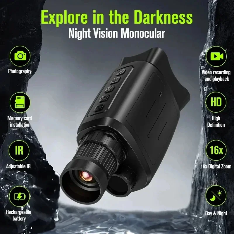 NEW Monocular Night Vision Device 16X Digital Zoom 1080P HD Infrared Camera Hunting Telescope Outdoor Search Full Darkness 300m