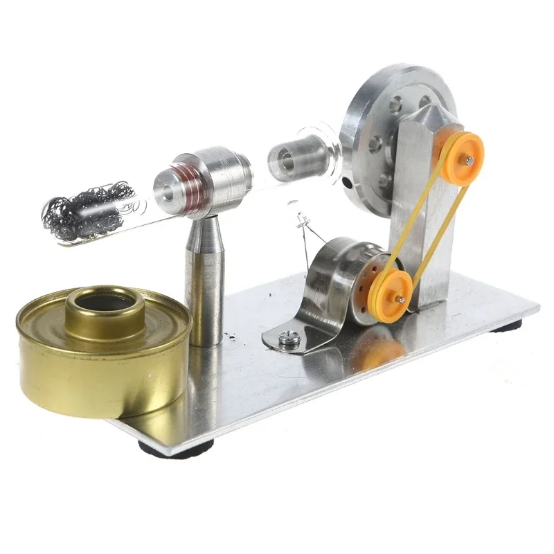 กระบอกเดียวเครื่องยนต์สเตอร์ลิงมอเตอร์ไอน้ำความร้อนการศึกษาของเล่นเครื่องกำเนิดไฟฟ้า High-tech เดสก์ท็อปเครื่องประดับ