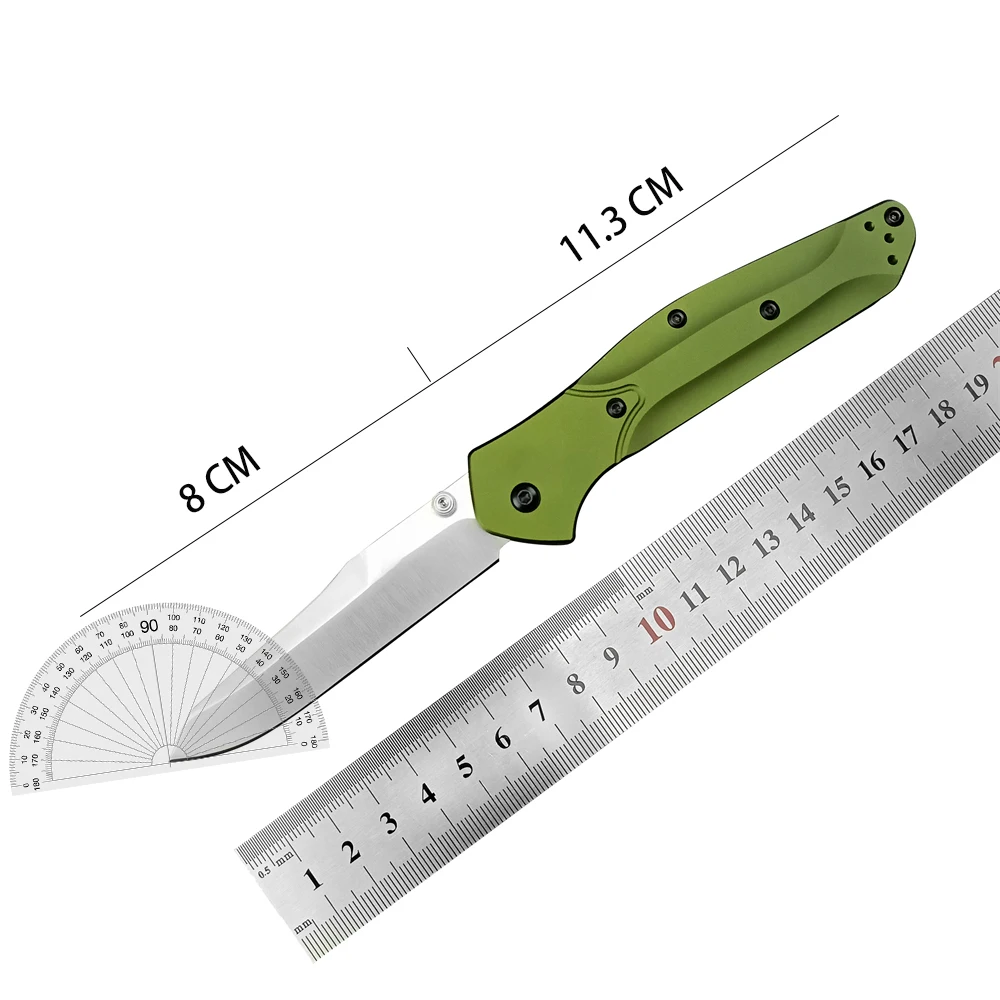 D2 940 cuchillo de bolsillo plegable con mango de aluminio Edc, herramienta de supervivencia, táctica militar, defensa al aire libre, con bolsa de polvo