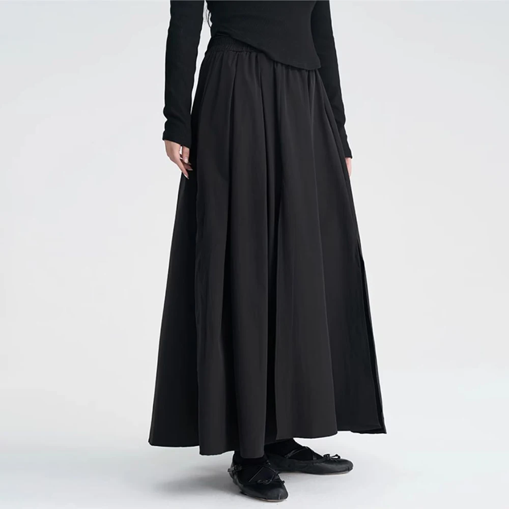 Men Y2k Split Pants Genderless Solid Streetwear Skirts Pants Wide Leg Samurai Trousers Hakama Male Loose Punk Pantalon Unisex