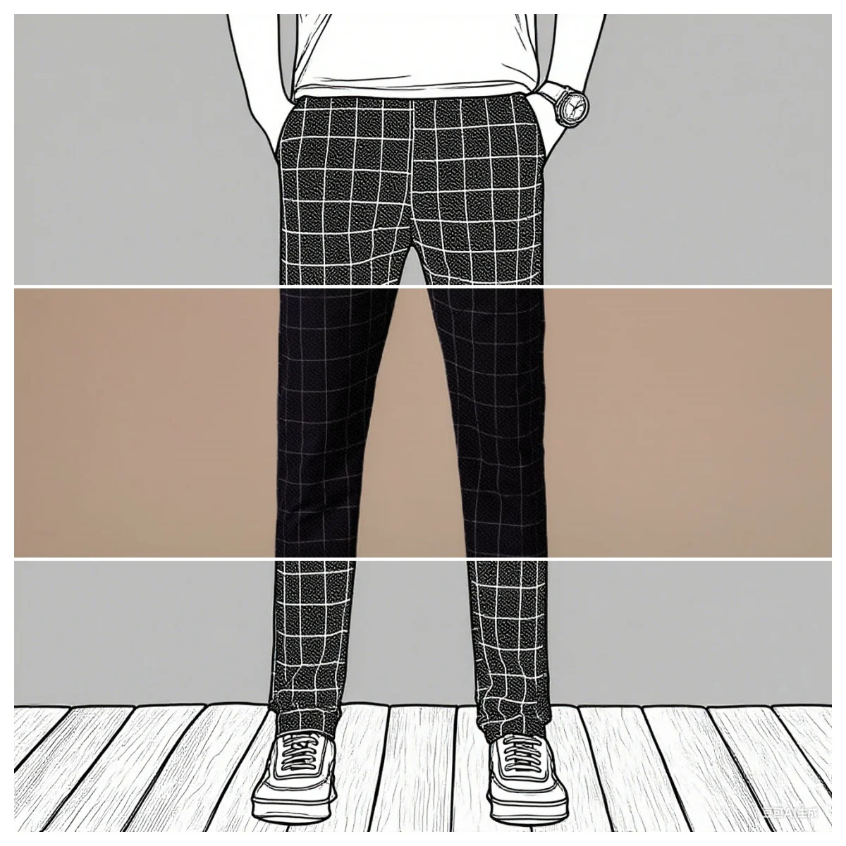

2025 business plaid cropped pants, black, white, and gray commuting shirts, fully functional, casual with daily hoodies, suitabl