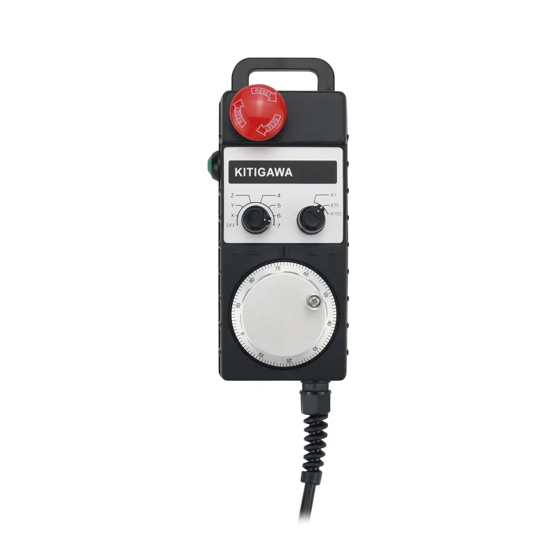 

Omt004 7axis 100ppr 5v manual pulse generator CNC handwheel with emergency stop button universal type