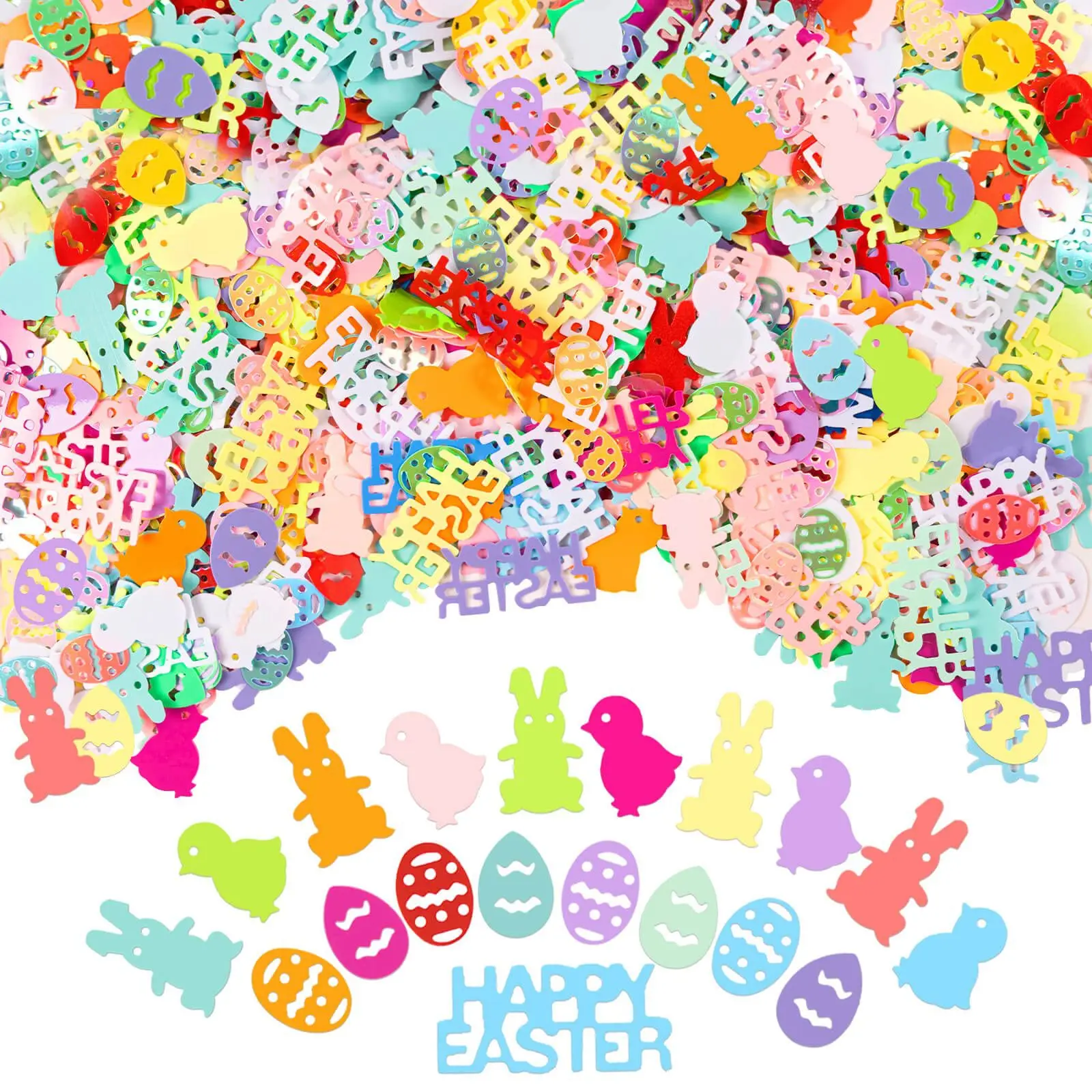 30g Colorful Bunny Rabbit Chicken Eggs Sequin Confetti Table Scatter for Baby Shower Birthday Happy Easter Party Decoration