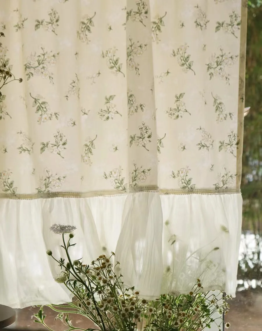 Beautiful Spring Soft Half Cotton Door Curtain Decoration,Partition Japanese Printing Lovely Tube Curtain,Kitchen Cafe Curtains