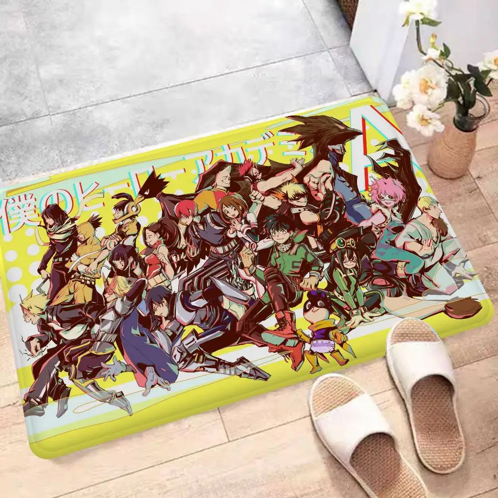 anime M-My Hero A-Academia Door Mat Washable Non-Slip Living Room Sofa Chairs Area Mat Kitchen Doormat Area Rug