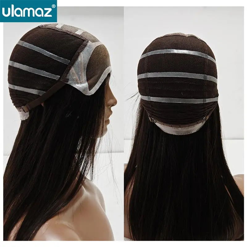 Anti Allergy Medicial Wigs Breathable Lace PU  Human Hair Wigs Non-Irritating Full Cap Wig Swiss Lace Front Natural Hair Wig
