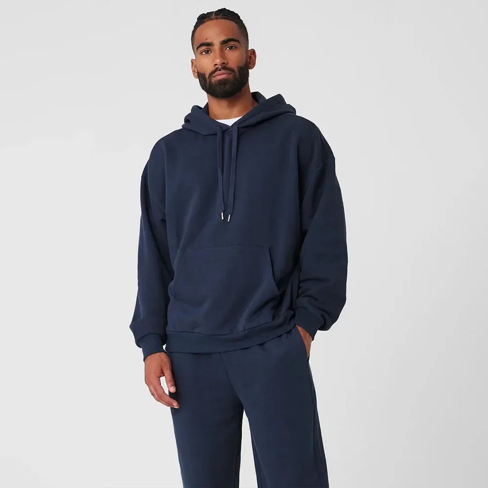 AL Fashion Accolade Hoodie Loose Men's Sports Hoodie Unisex Cotton Top Solid Color Hoodie Men's Drawstring Long Sleeved Pullover