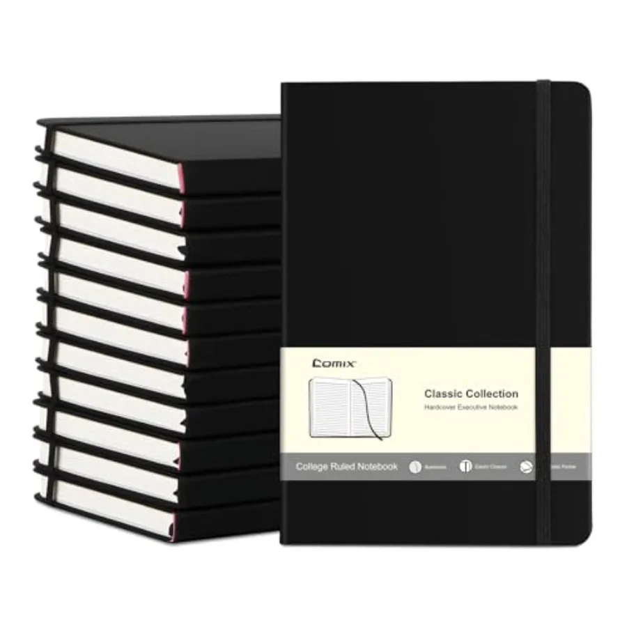 

Lined Journal Notebooks for Work, 240 Pages, Medium 5.5" x 8.3", Hardcover Journaling Notebook for Women and Men, Fits for Scho