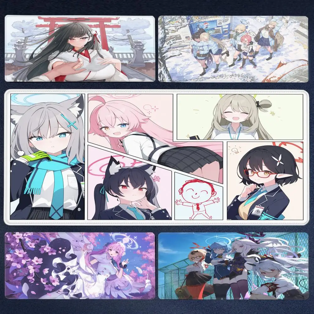 

Cartoon Game Blue Archive Mousepad HD Printing Computer Gamers Locking Edge Non-slip Mouse Pad XXL90x40cm Keyboard PC Desk Pad