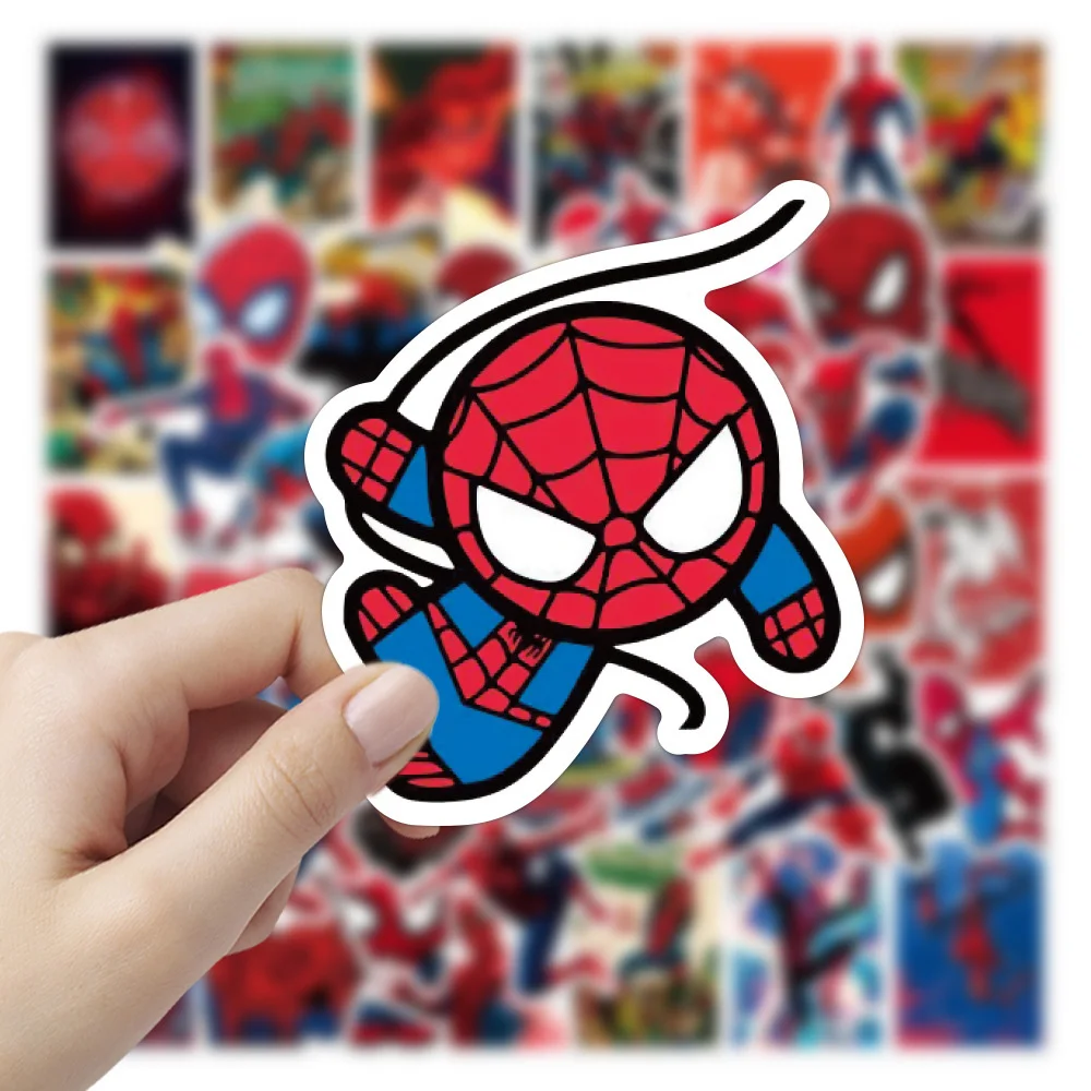 Spiderman Anime Adesivos para Crianças, Desenhos Animados Frescos, DIY, Skate, Papelaria, Scrapbooking, Bagagem, Carro, Brinquedo, 10 Pcs, 30 Pcs, 50Pcs