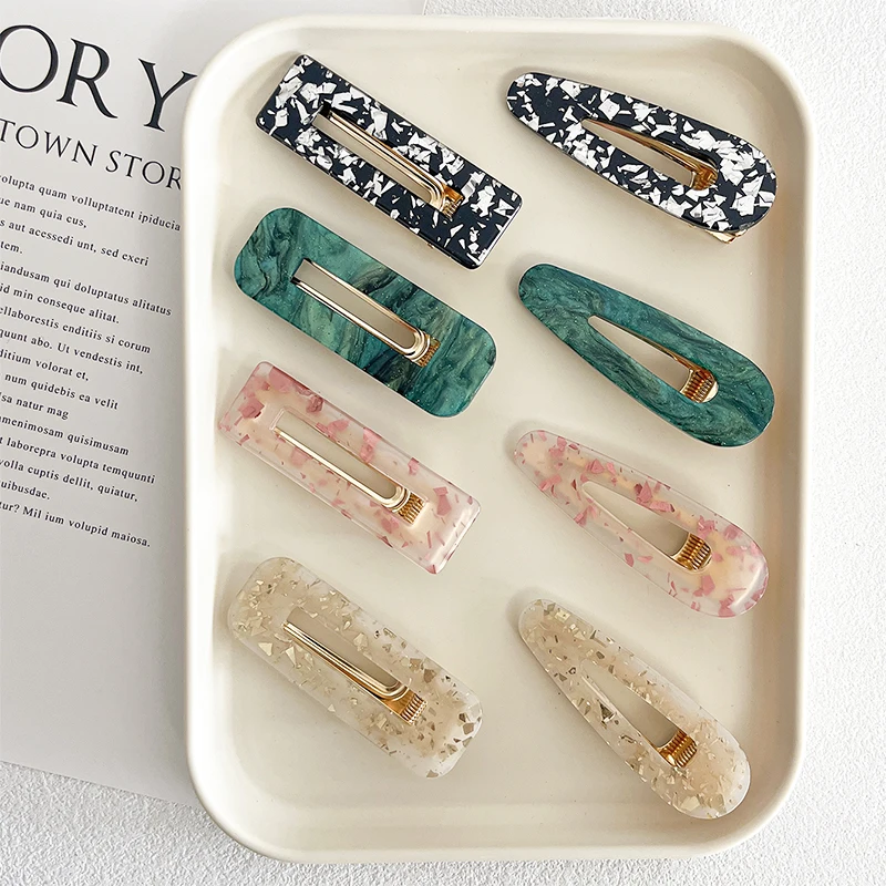 

4-8Pcs/Set Multi-Color Acetate Duckbill Clip Hair Accessory, Fashionable And Trendy Temperament Hair Clip, Gift For Girlfriends