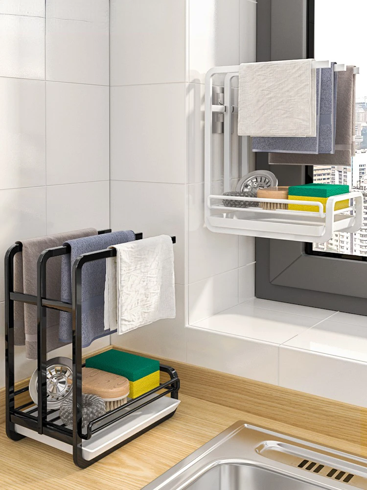 

Cleaning cloth rack, drainage storage rack, sink, dishwashing cloth, towel rack, countertop, non punching special kitchen