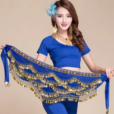 Indian Belly Dance Coin Belt Belly Dance Hip Scarf Golden Coins Belly Dance Costume Accessories Dancing Costume Belt