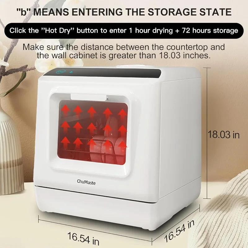 Tabletop Dishwasher Countertop Dishwasher With Water Tank, Portable Dishwasher Countertop With 6 Wash Programs  .used