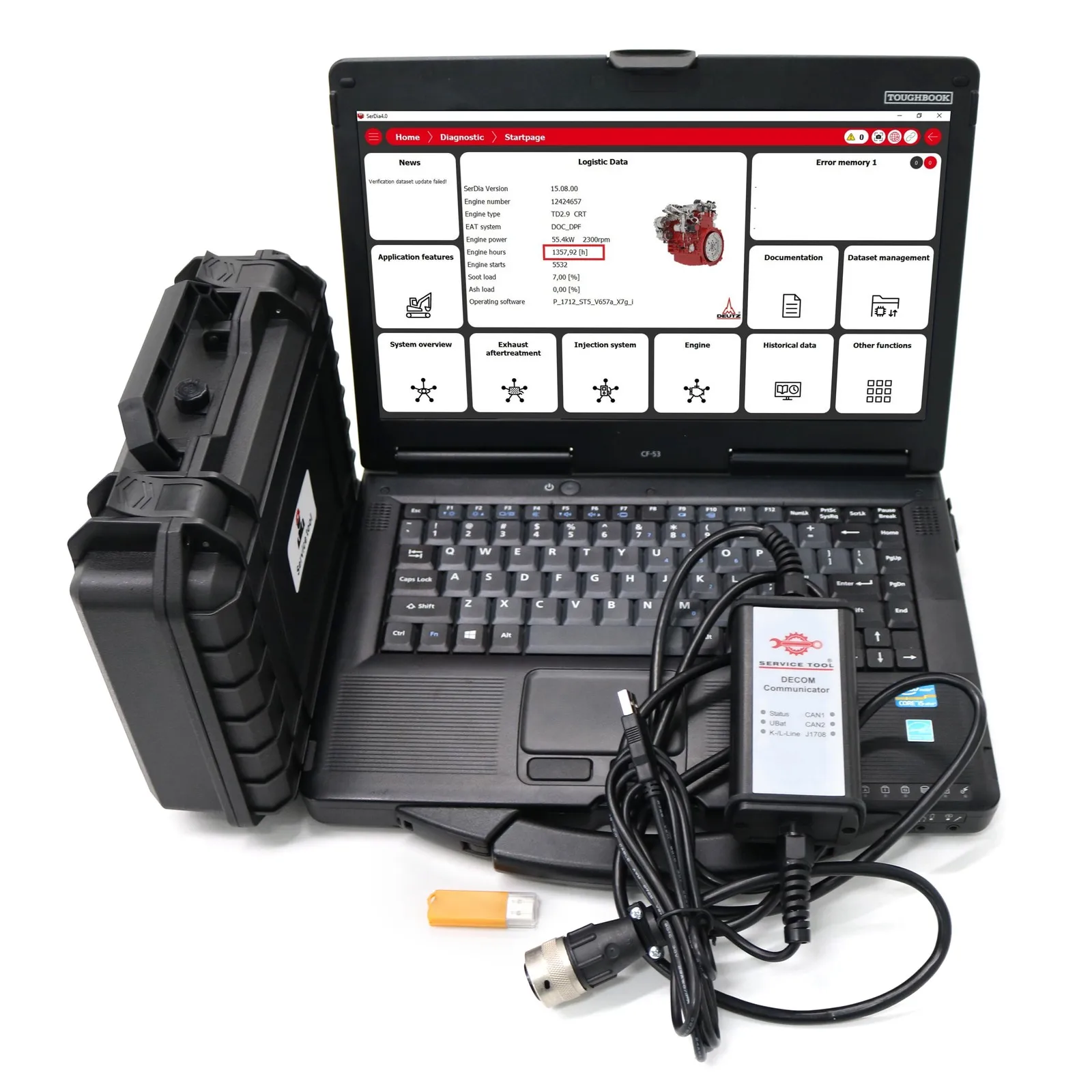 For Deutz diesel engine DIAGNOSTIC TOOL KIT USB cable detector + software + CF53