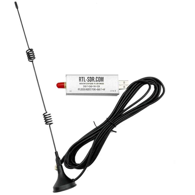 For RTL-SDR BLOG V3 R820T2 TCXO Receiver+Antenna  Biast SMA Software Defined Radio 500Khz-1766 Mhz Up To 3.2 Mhz