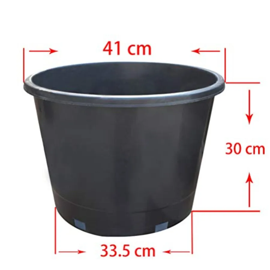 Nursery Pot 1-15 Gallon Injection Molded Polypropylene Black Durable Lightweight for Plants Soil Growers Hydroponics
