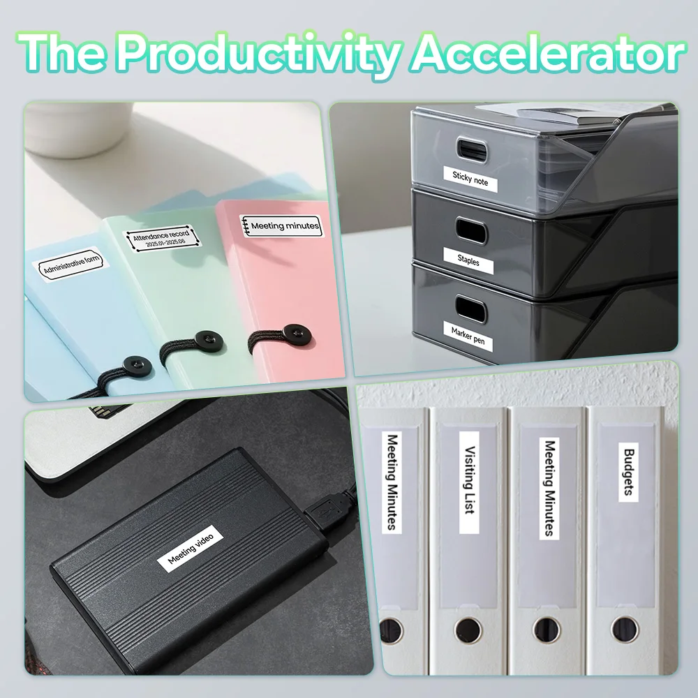 Phomemo Q30 Bluetooth Label Maker, Thermal Sticker Maker with 1 Roll Free Label, Available for Small Business/Home Organization