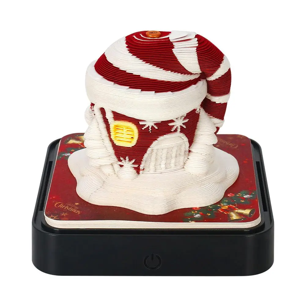 Christmas House Three-dimensional Handmade Carving Paper Sticky Art Calendar Pads Note Notes Paper Craft Desk Notepad Memo U5t5