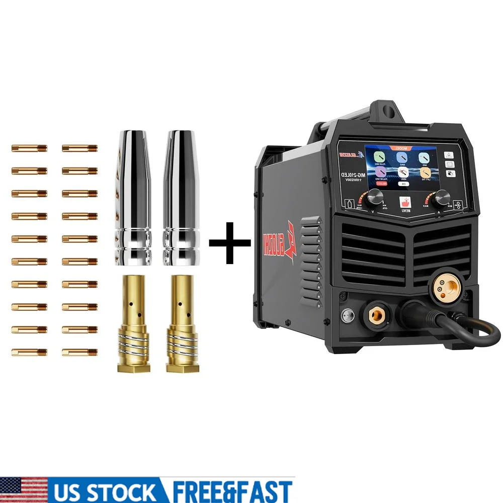 8-in-1 Aluminum Pulse MIG Welder & Accessory Kit Gas MIG MAG Flux Core MIG MMA/Stick LIFT TIG Spot Welding Easy Operation