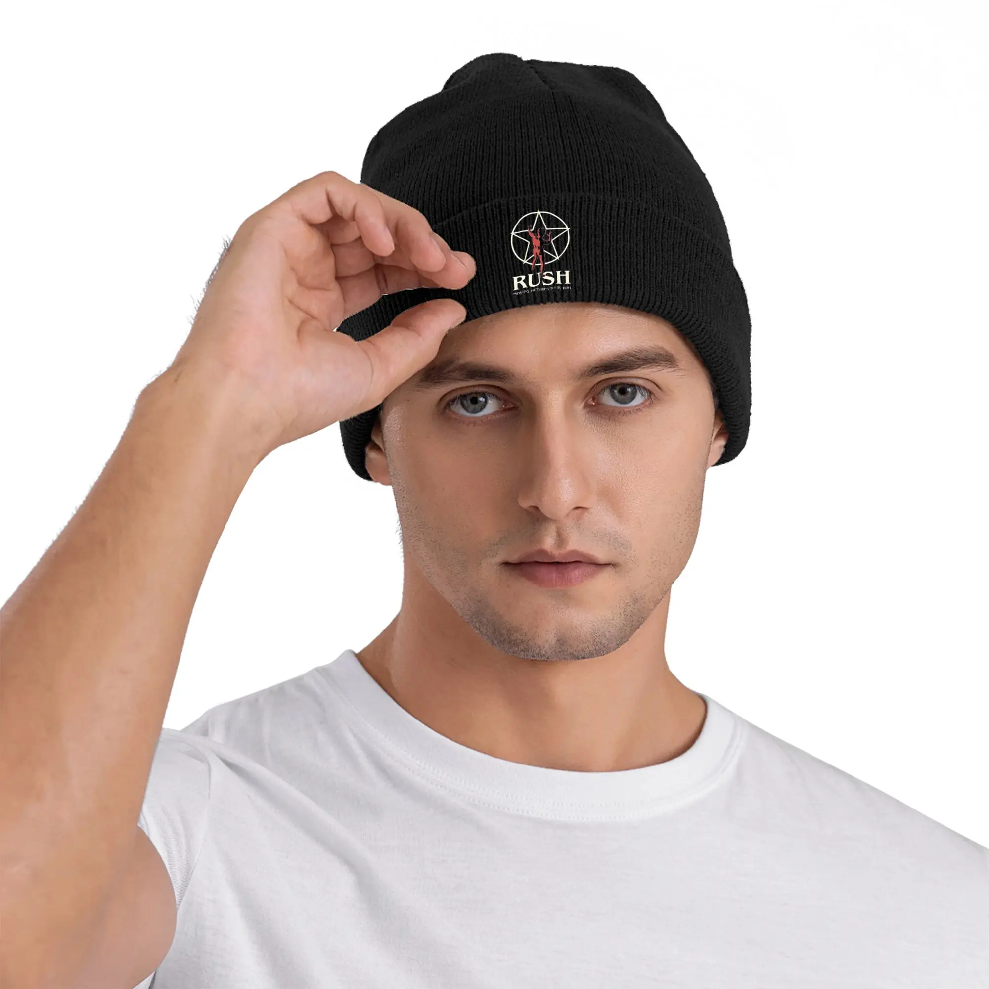 Rush Rock Band  Knitted Hat  Vintage Caps Unisex Adult Kpop Beanie Hats Winter Graphic Warm Soft Bonnet Hats