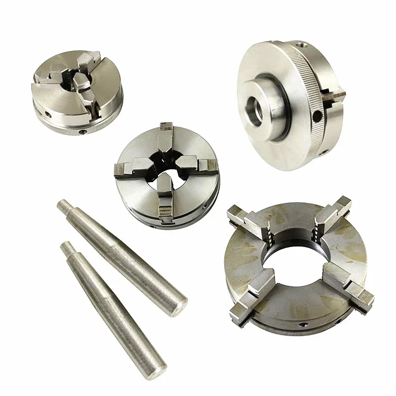 3/4 Jaws Wood Lathe Chuck 50/65/80/90/125mm Manual Chuck Self-centering DIY Metal Wood Lathe Tools