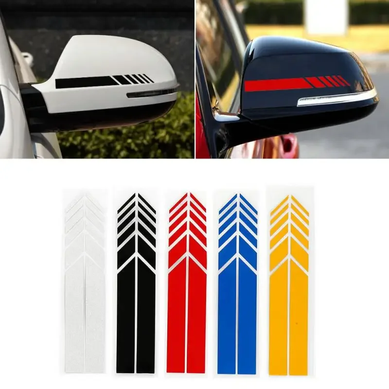1PC Auto Car Sticker Non Fading Fashion Color Stripe Car Sticker Racing Strips Side Rear View Mirror Decor Decal Car Styling