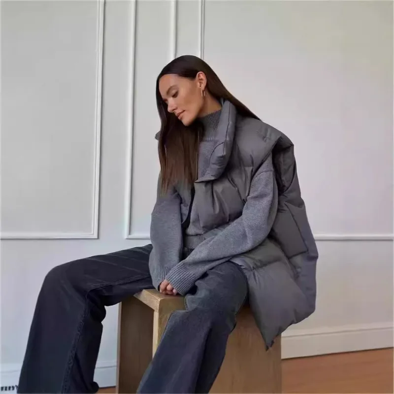 Women's Autumn Winter Top Coat Cotton Jacket Vest Retro Simple Comfortable New Casual Design Fashion Soft Niche Versatile Skinny