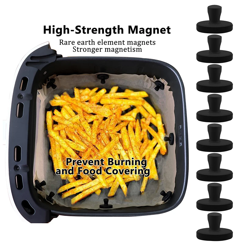 Air Fryer Magnet Silicone Buckle Air Fryer Magnetic Silicone Clips Parchment Paper Used To Control The Air Fryer Can Be Reused