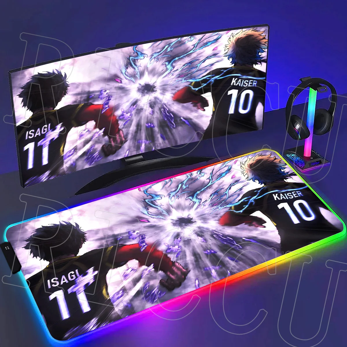 

RGB XXL B-Blue Lock Game expand Mouse Pad Large Rubber HD printing Mousepad PC accessories Gamer Desktop Office LED Desk mat Rug