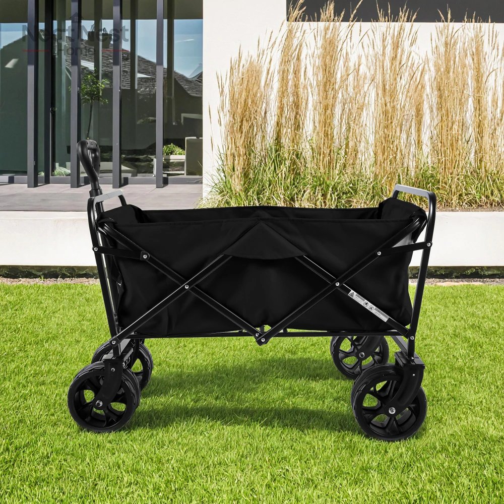 

Collapsible Folding Beach Wagon Cart with Large Capacity, Wagons Carts Heavy Duty Foldable with Big Wheels for Garden, Camping
