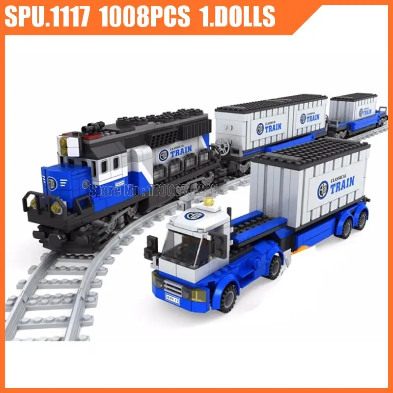 25111 1008 Uds. Trenes ferroviarios camión de carga bloques de construcción 1 muñecas juguete niños