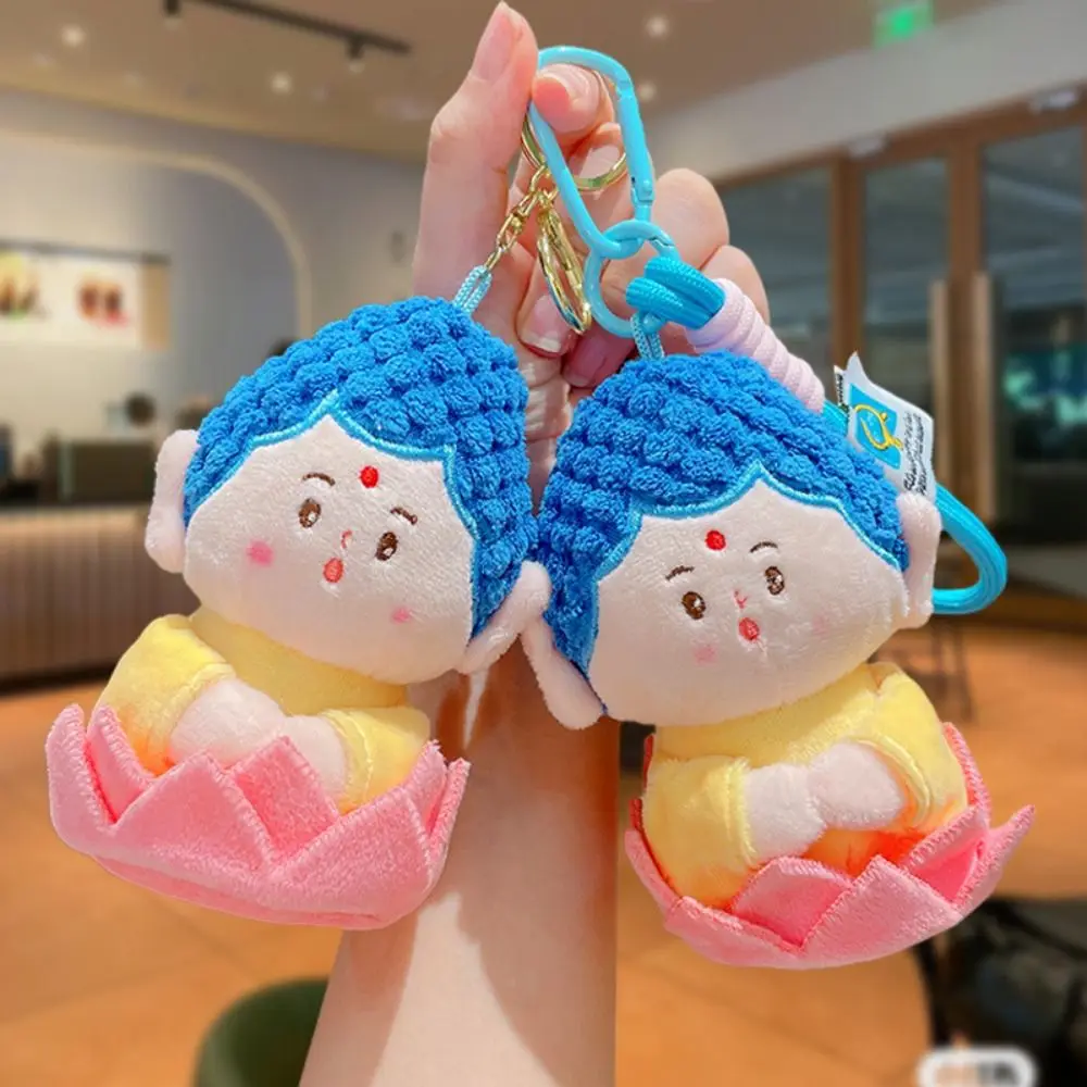 

Bodhisattva Buddha Plush Keychain Lotus Base Ornament Buddha Plush Pendant Charm Cartoon Cartoon Buddha Doll Bag Decoration