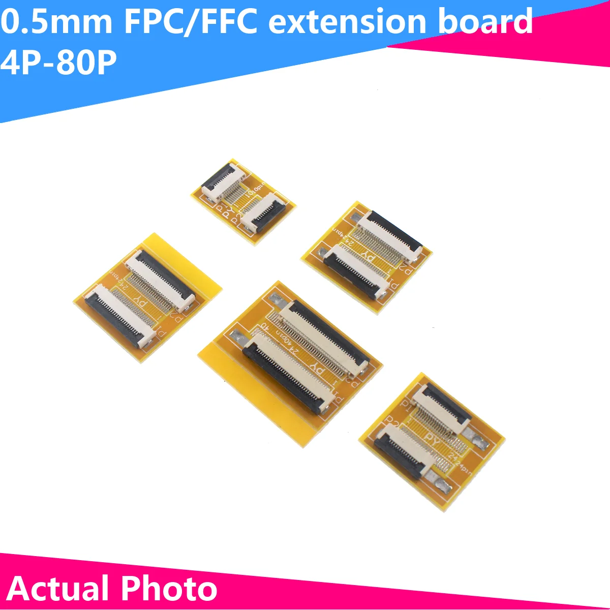 

5PCS FFC/FPC soft cable extension board adapter board 0.5MM pitch 4P/10/20/30/40/50/ 60P