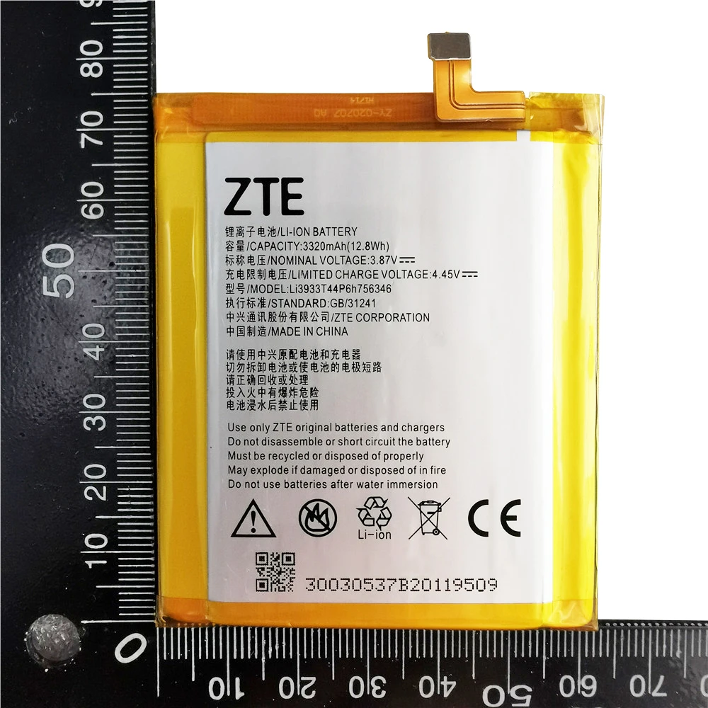 2024 года, 100% оригинал, новый LI3931T44P8H 756346   Аккумулятор для ZTE Axon 7 5,5 дюймов A2017 Аккумулятор 3320 мАч с номером отслеживания