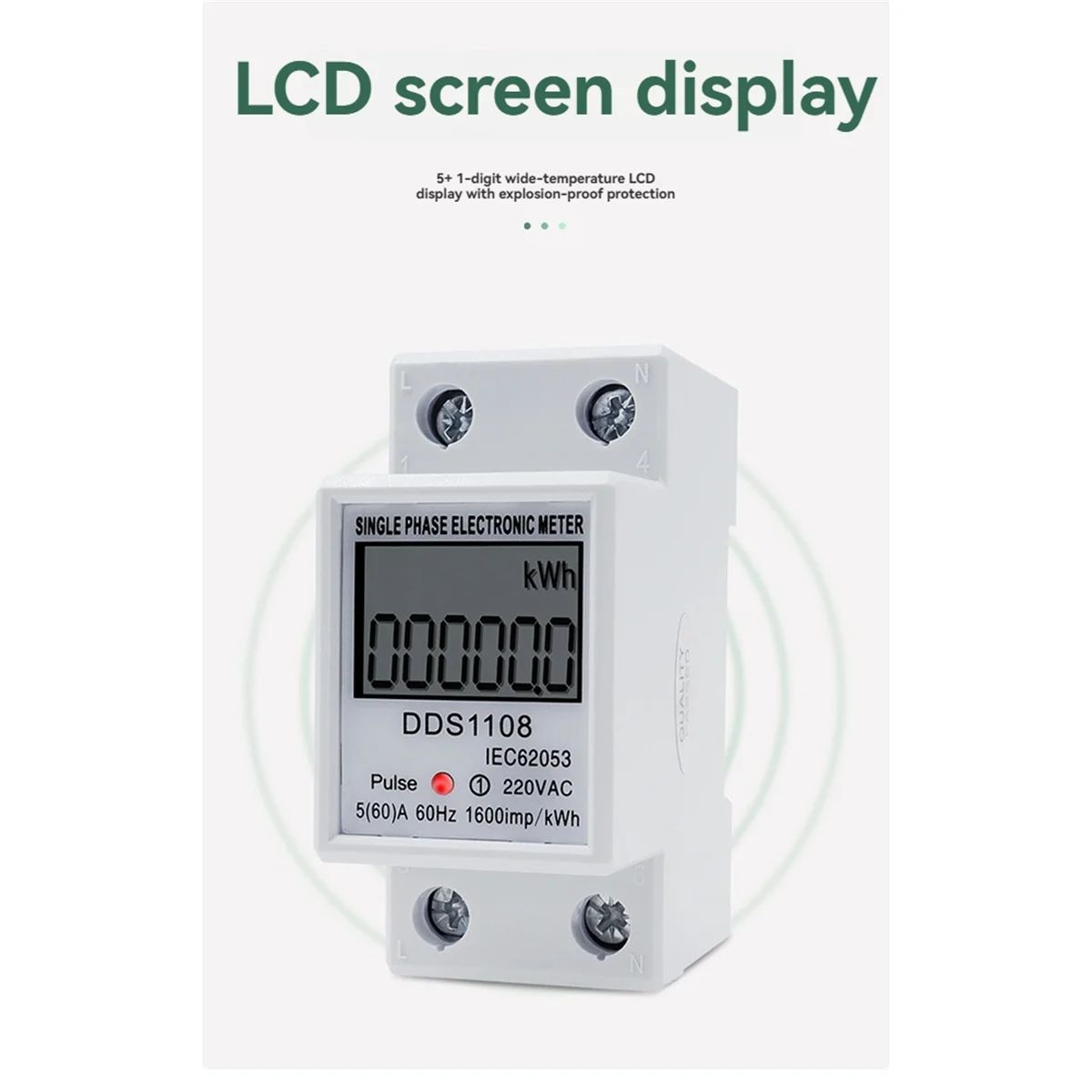 

A002 DDS1108 Digital Electric Energy Meter Multifunctional Wattmeter LCD Display KWh Meter Single Phase Wattmeter AC220V 60Hz