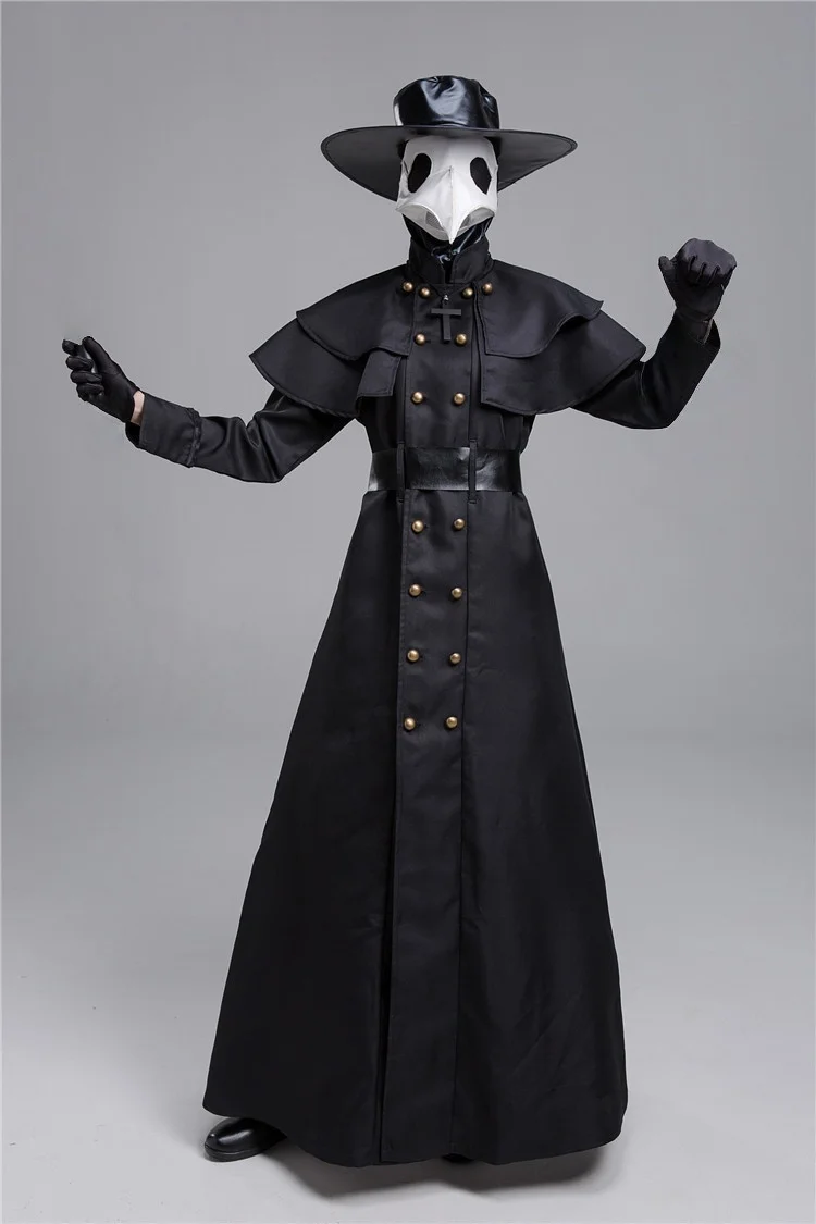 Female Plague Doctor Cosplay Dress Set Halloween  Costume Medieval Punk Birdman Masquerade Party  Props - view 4